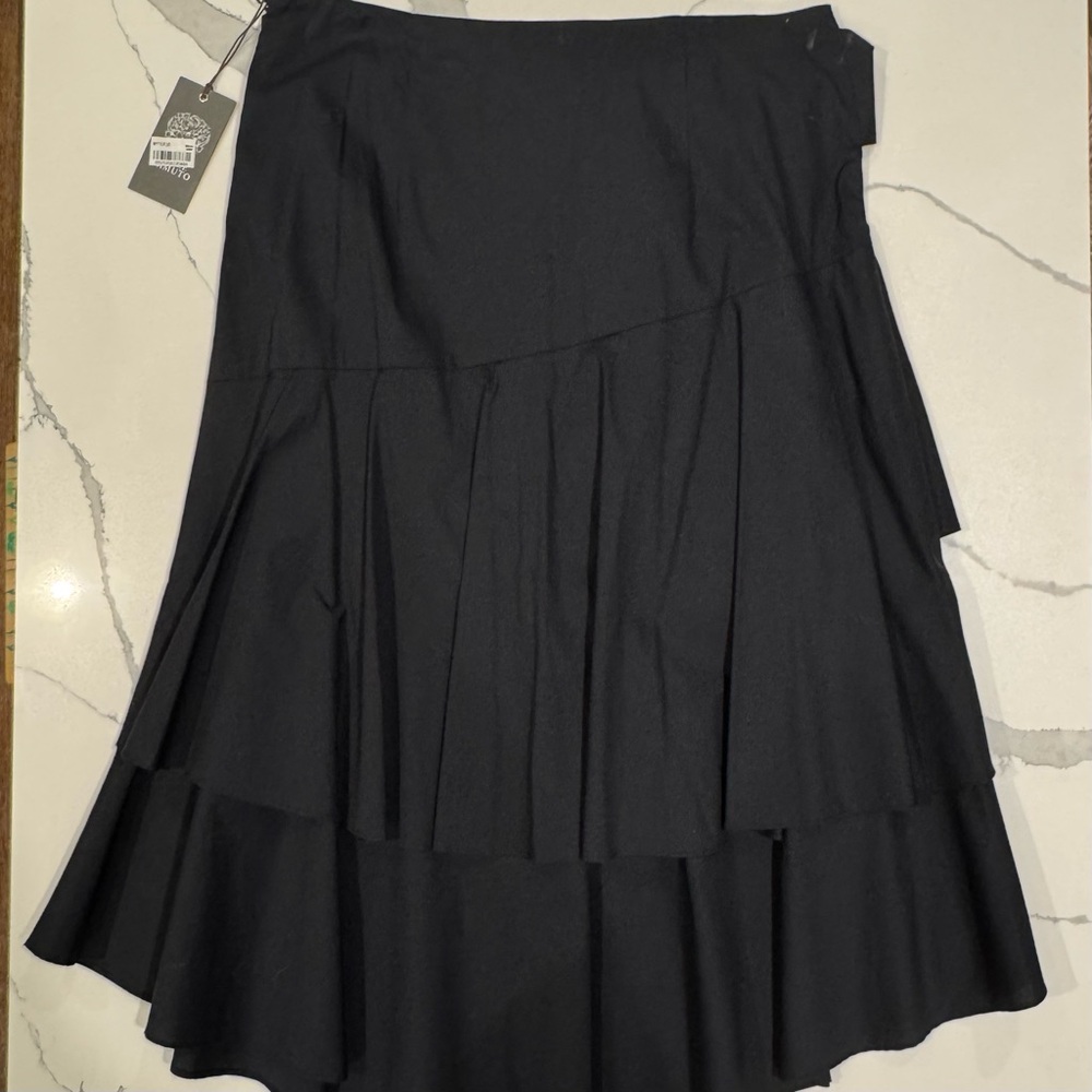 Vince Camuto Black Layered Ruffle Big Bow Skirt - Picture 4 of 6